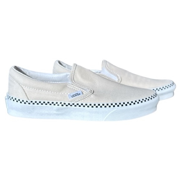 VANS Off The Wall, New, Never Worn Slip On Cream Shoes Women's Size 7, Men's 5.5 - Picture 2 of 8